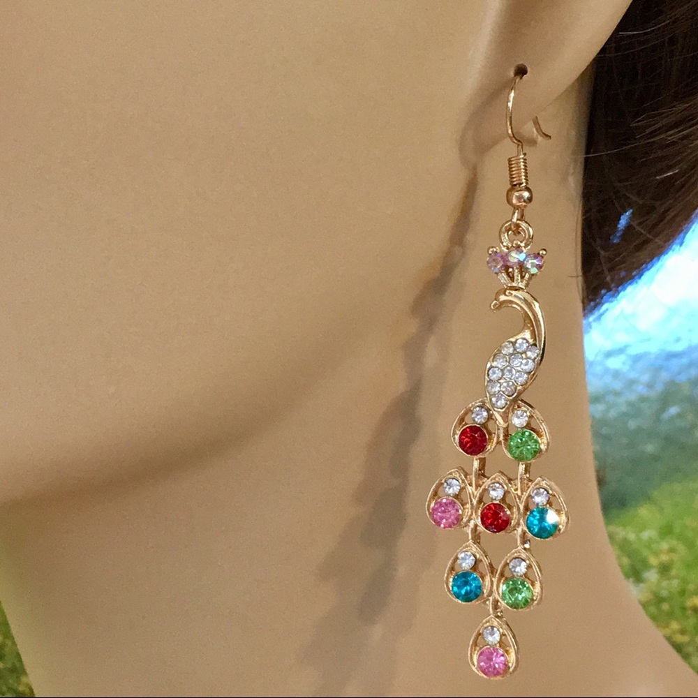 Peacock Earrings - Picture 3 of 9